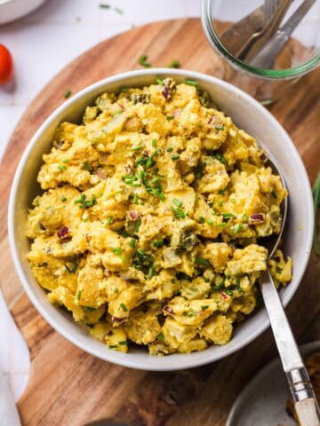 gesunder kartoffelsalat mit veganer mayo