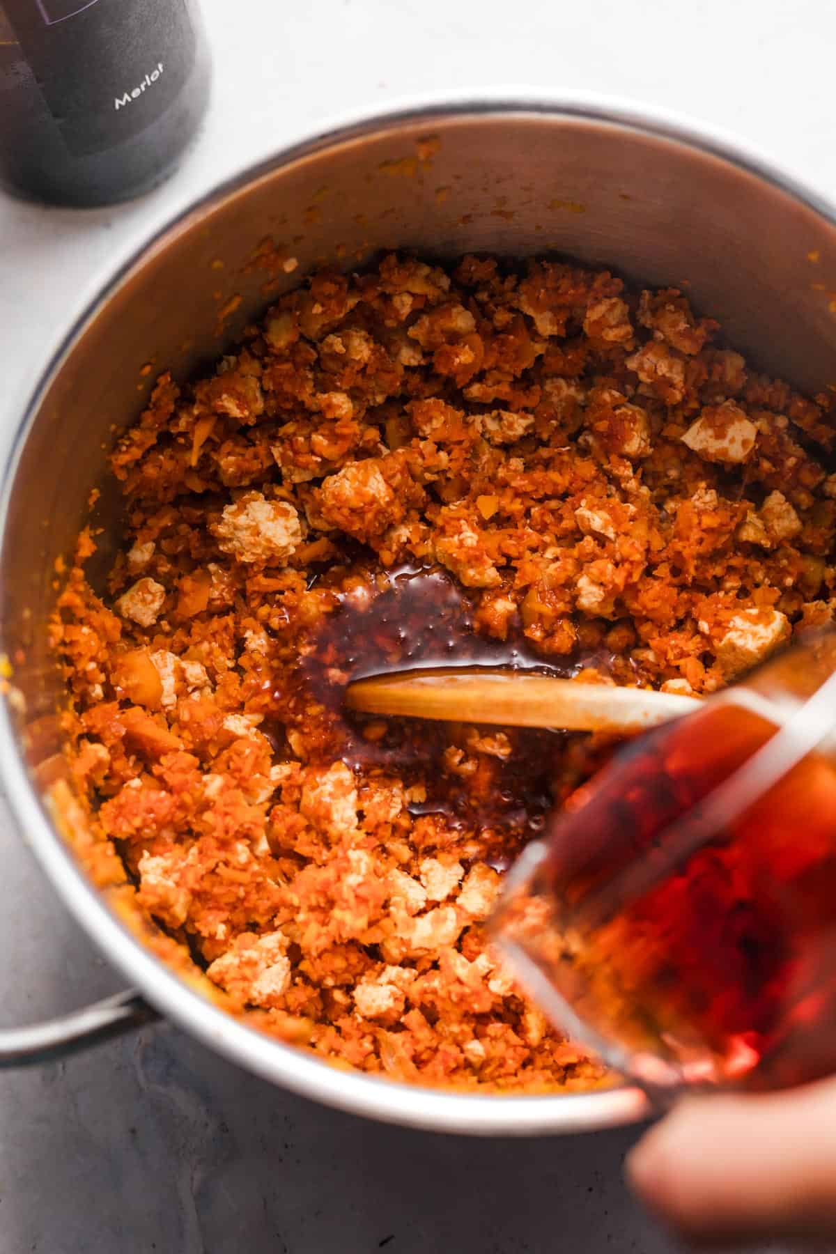 vegane bolognese mit rotwein