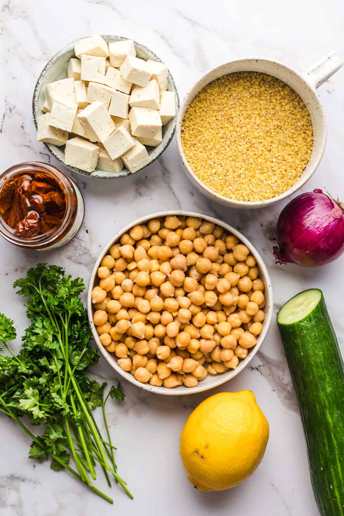zutaten für bulgursalat vegan