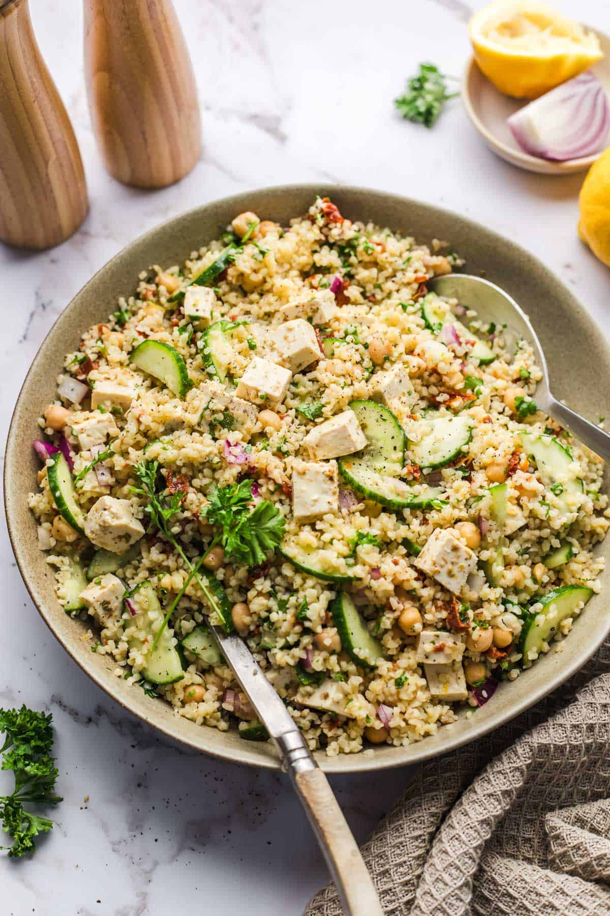 bulgur kichererbsen salat vegan