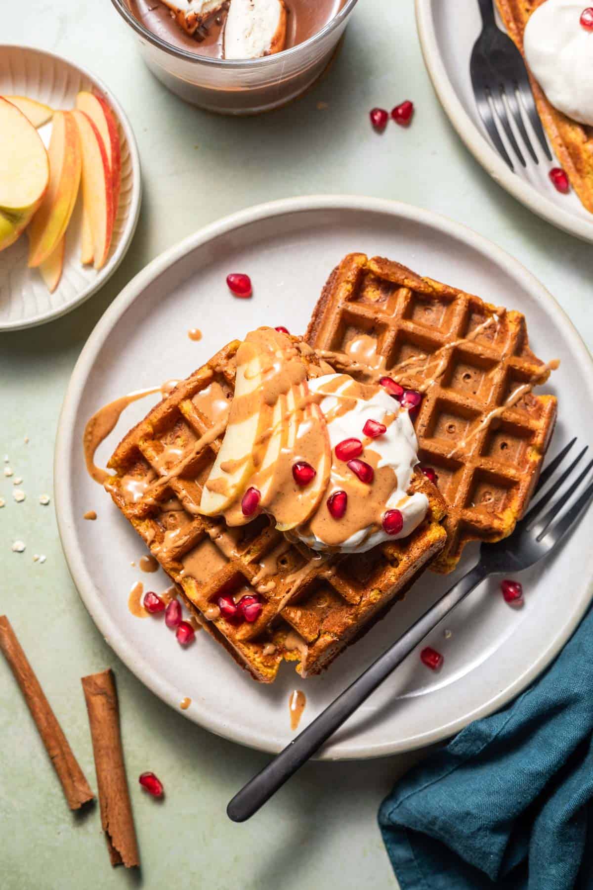 vegane kürbis haferflocken waffeln ohne zucker