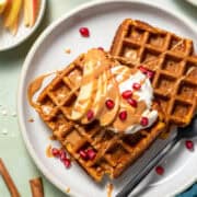 gesunde vegane waffeln mit haferflocken und kürbispüree