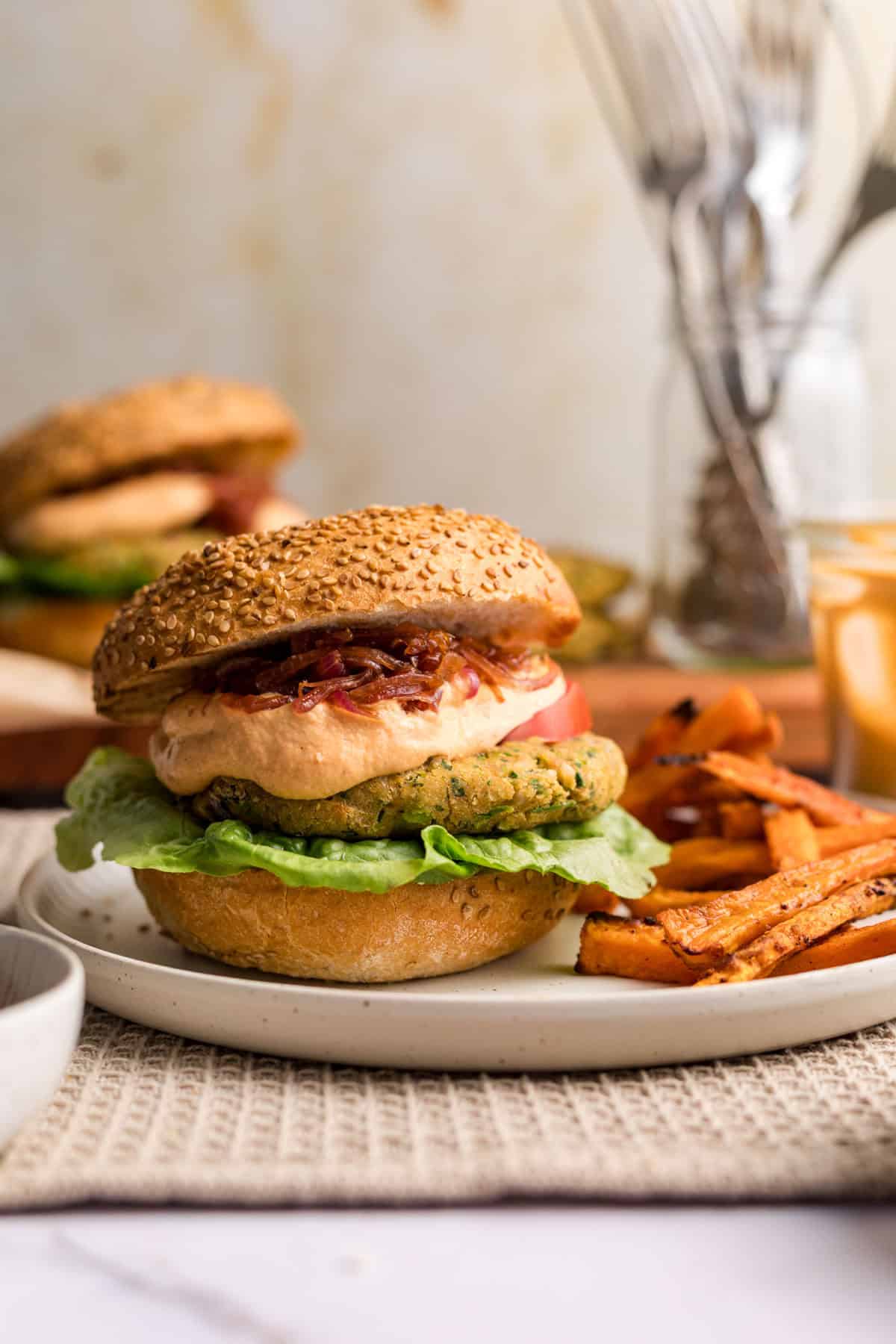 veganes veggie burger rezept mit kichererbsen
