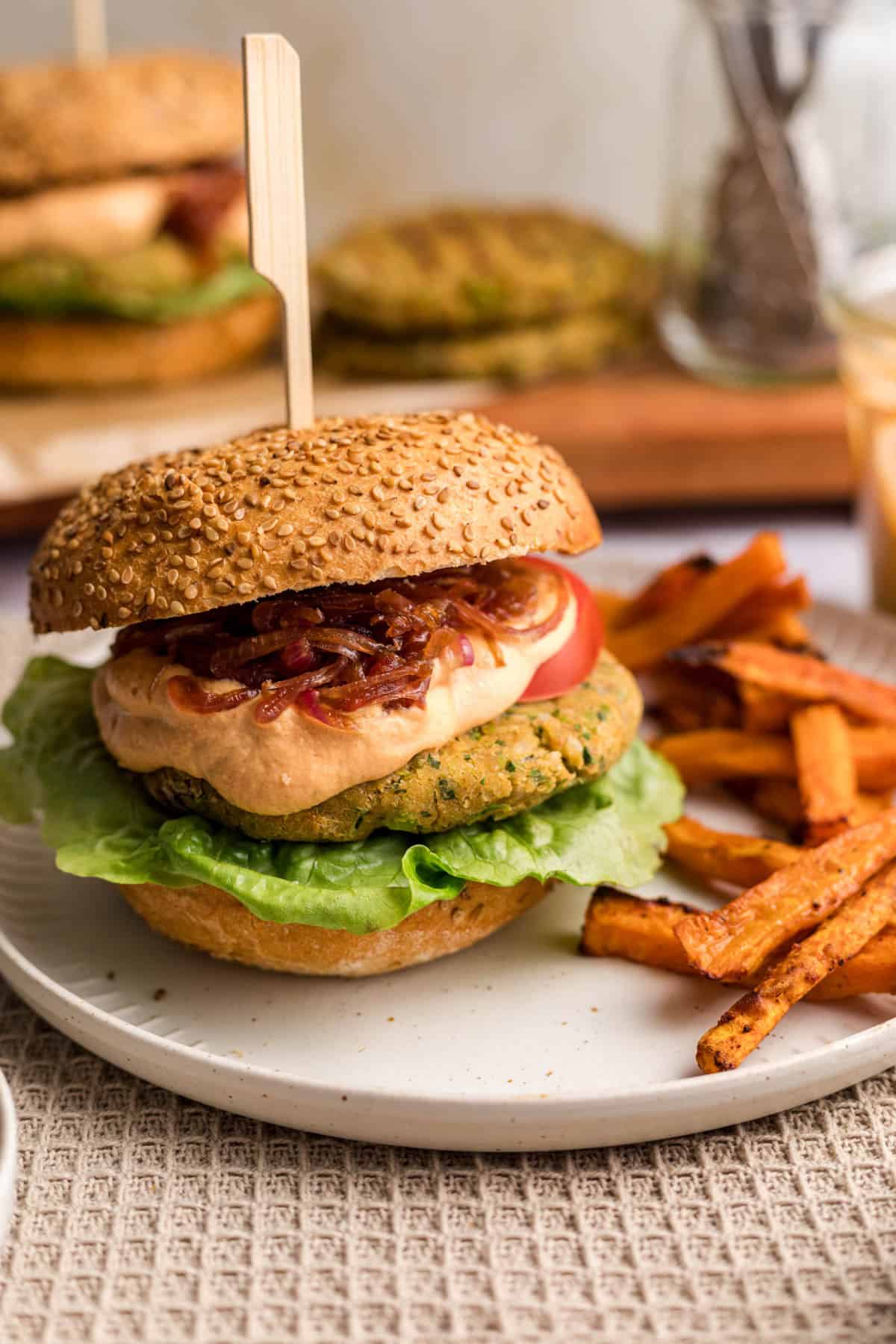 vegetarische kichererbsen burger