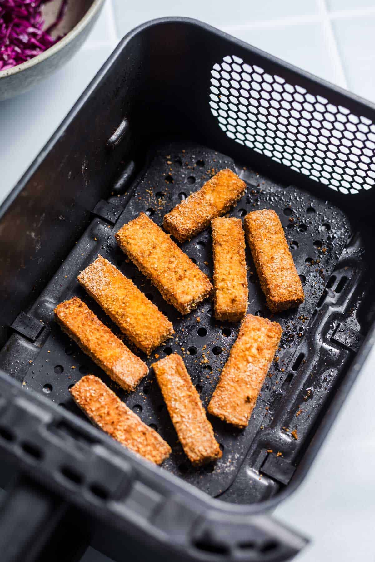 panierter Tofu aus dem Air fryer