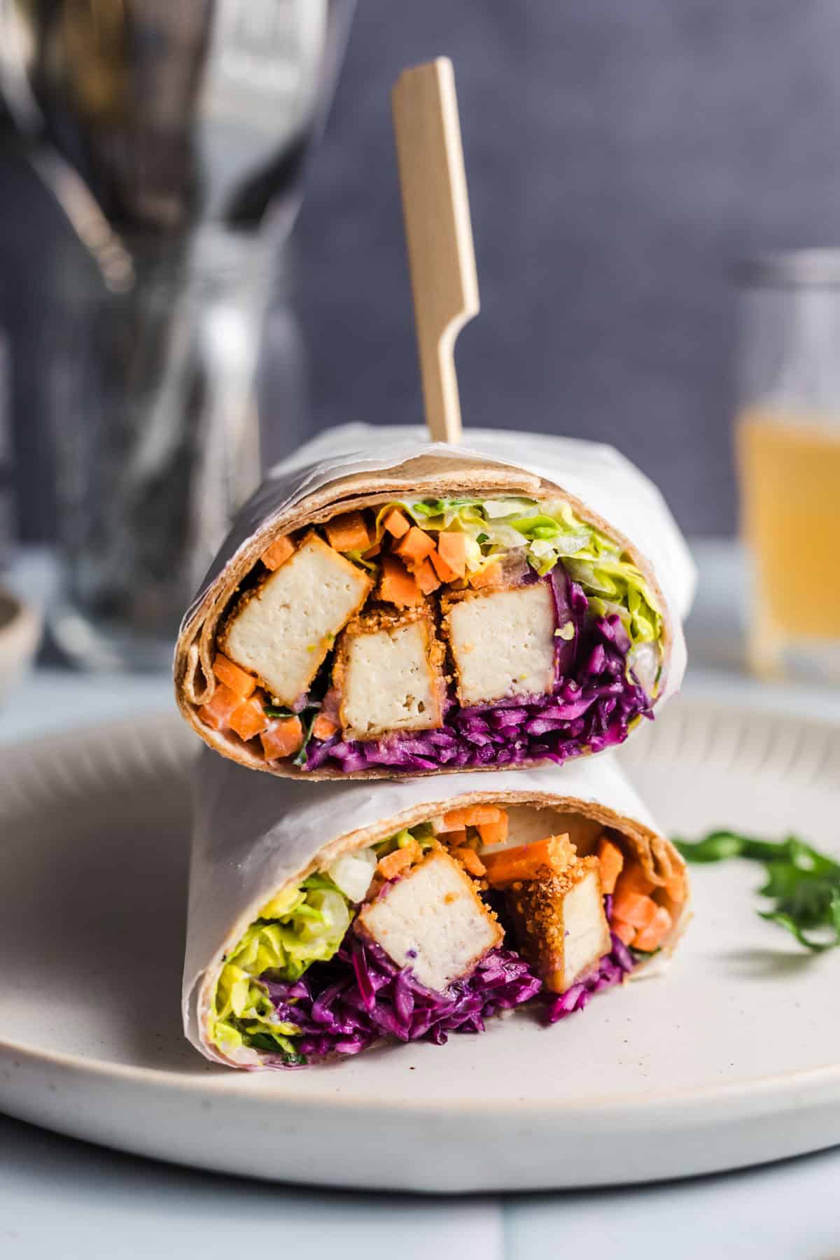 vegane gemüse wraps mit tofu