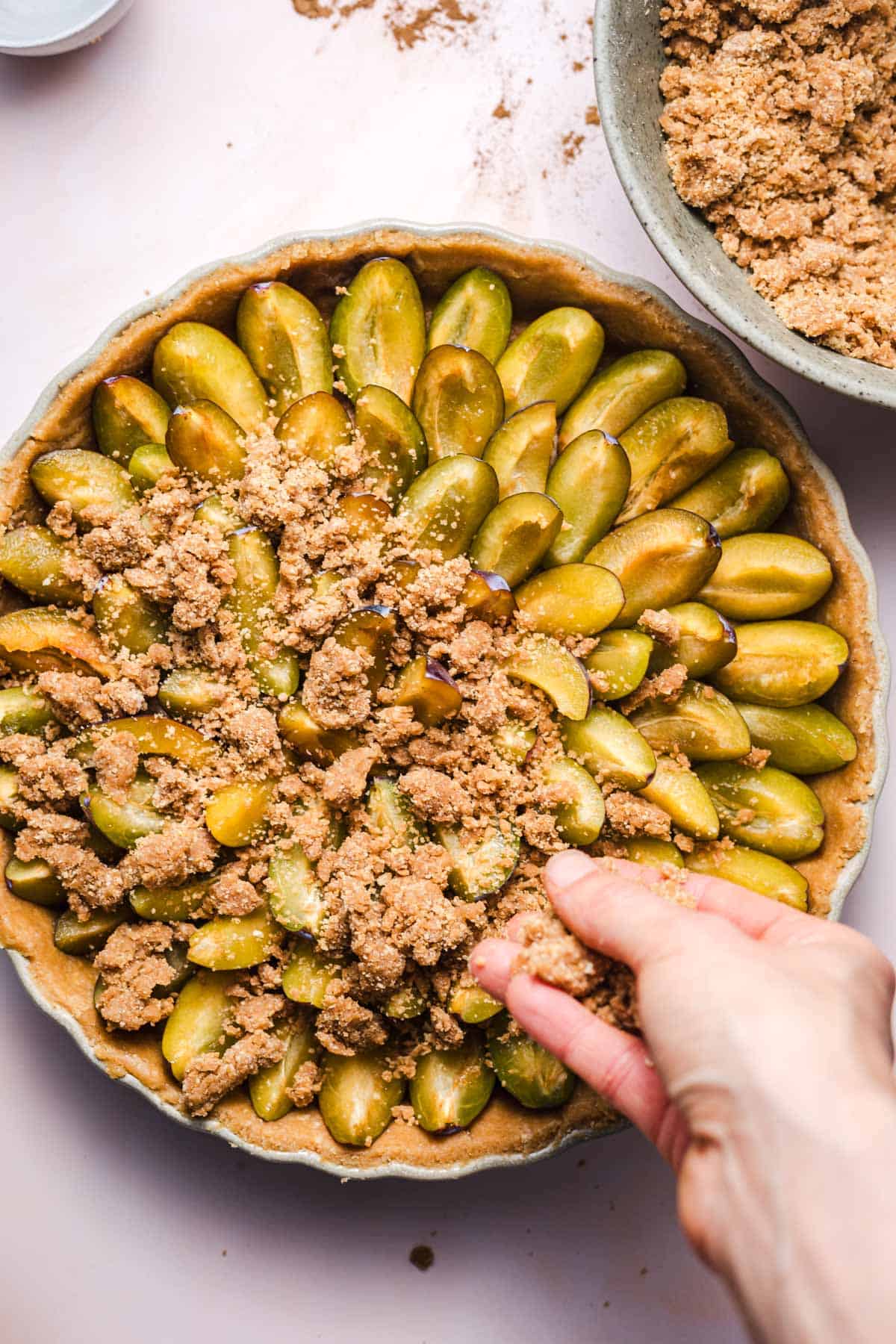 rezept für veganen streuselkuchen mit zwetschgen