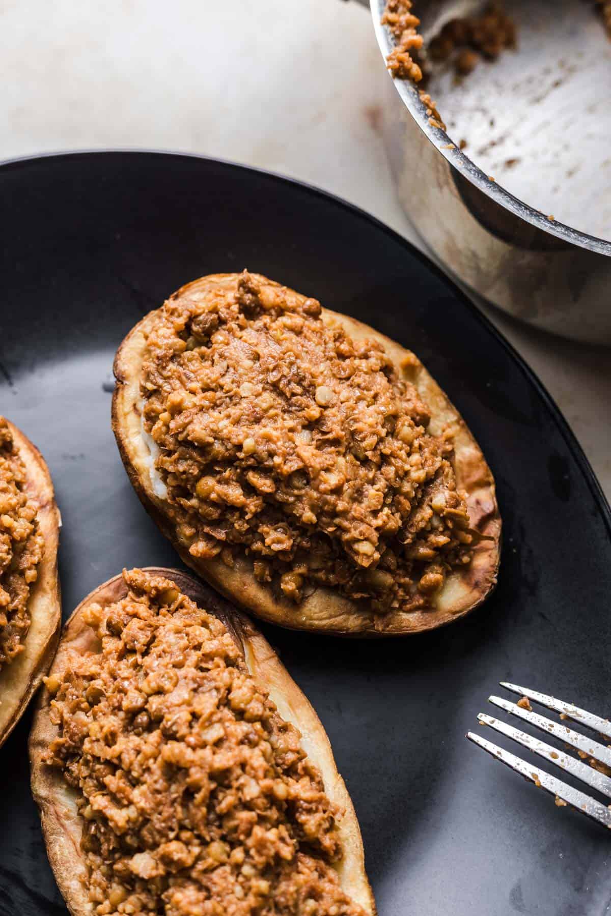 ofenkartoffeln mit Linsenfüllung